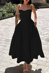 Elegant Vintage Satin Halter Maxi Prom Dress