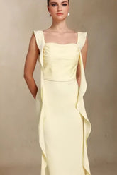 Elegant U Neck Sash Maxi Mermaid Prom Dress