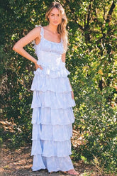 Floral Print Spaghetti Strap Romantic Prom Dress