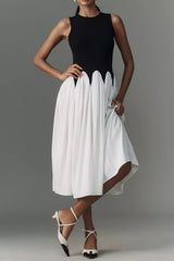 Casual Patchwork Color Block Slim Prom Dress