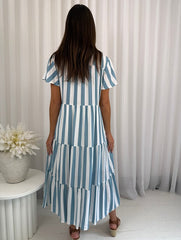 Torani Blue Stripe Dress | Women's Striped Midi Dress