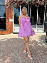 Astrid Pink Ruffle Mini Dress