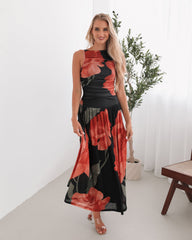 Balayage Black Floral Maxi Dress | Women's Floral Maxi Dress