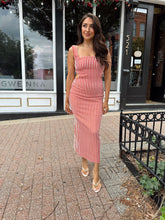 Candie Red and White Stripe Midi Dress