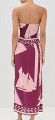 Ceriane Pink Print Dress | Women's Strapless Maxi Dress