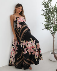 Deyah Black Floral Dress | Women's Floral Maxi Dress