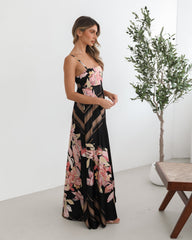 Deyah Black Floral Dress | Women's Floral Maxi Dress