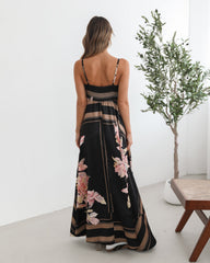 Deyah Black Floral Dress | Women's Floral Maxi Dress