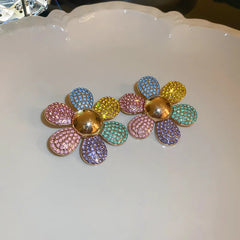 Oversized Open Flower Stud Earrings