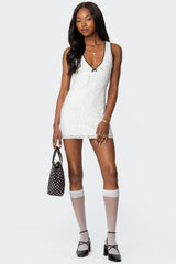 Selah Lace Contrast Mini Dress