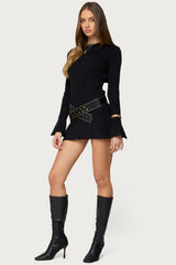 Isabel Backless Ribbed Knit Mini Dress