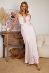Elice Pink Maxi Dress | Women's Satin Maxi Dress
