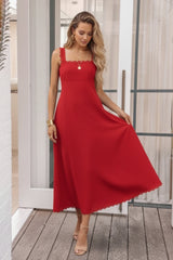 Evelisse Red Dress | Women's Cotton Maxi Dress