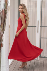 Evelisse Red Dress | Women's Cotton Maxi Dress
