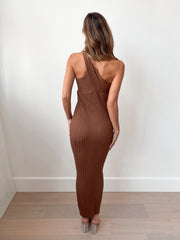 Hellen Light Chocolate Knit Dress | Women's Knit Midi Dress