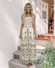 Ione Green Multi Dress | Women's Printed Maxi Dress