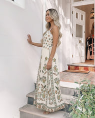 Ione Green Multi Dress | Women's Printed Maxi Dress