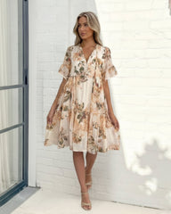 Lalaine Cream Floral Dress | Women's Floral Mini Dress