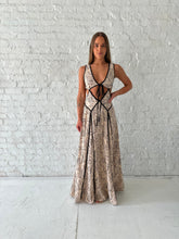 Lauren Floral Cutout Maxi Dress- Beige