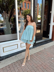 Monroe Blue Flowy Short Set