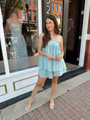 Monroe Blue Flowy Short Set