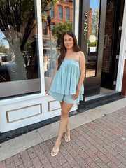 Monroe Blue Flowy Short Set