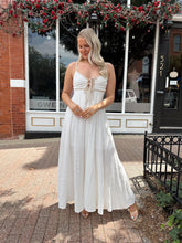 Octavia White and Tan Maxi Dress