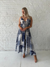 Paisley Navy Patchwork Midi Dress