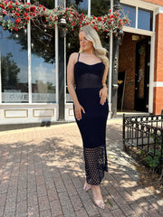 Quincey Knit Midi Dress- Navy