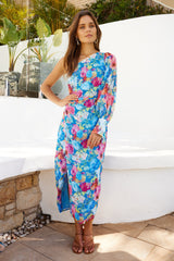 Robyna Multi Floral Dress | Women's One Shoulder Midaxi Dress