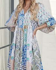 Shailo Multi Print Dress | Women's Printed Midi Dress