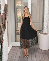Sheneka Dress Black Lace | Women's Lace Midi Dress