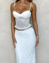 CHARLEIGH TOP - WHITE : LACE