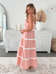 Taline Pink Multi Dress | Women's Cotton Maxi Dress