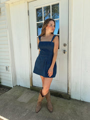 Carter Dark Wash Denim Square Neck Mini Dress