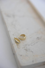 Wren Textured Gold Hoop Earring