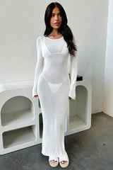 Annem Long Sleeve Maxi Dress - White