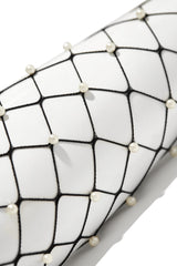 Ava Pearl Embellished Fishnets - Black