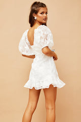 Clarissa Lace Mini Dress - White