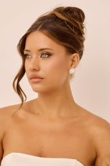 Dewdrop Studs Earrings - White