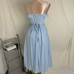 French-Style Belted Slit Dress