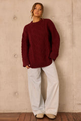 Falling Forward Knit Sweater - Wine