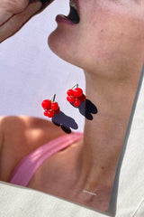 Garnet Whimsy Earrings - Red
