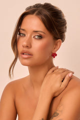 Garnet Whimsy Earrings - Red