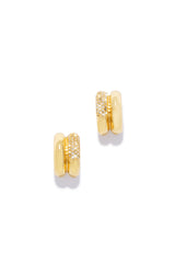 Edeline Gold Dipped Embellished Hoop Earring - Gold