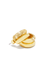 Edeline Gold Dipped Embellished Hoop Earring - Gold