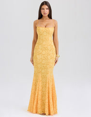 Mikerra Lace Up Back Mermaid Dress