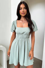 Whitney Mini Dress - Sage