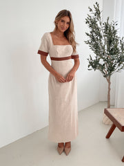 Adrianne Dress - Cream Print | Women's Printed Maxi Dress