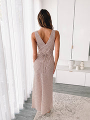 Charlette Brown Print Maxi Dress | Women's Printed Maxi Dress